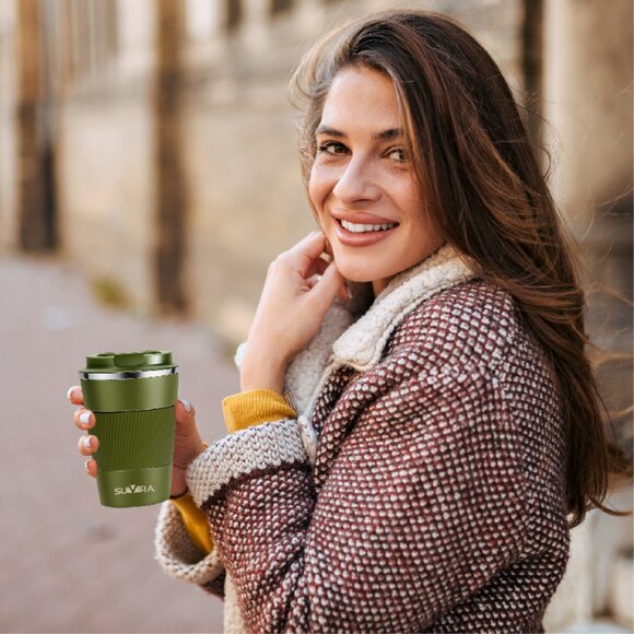 Double Wall Stainless Steel Coffee Mug with Silicone Cover - Picture 7 of 9